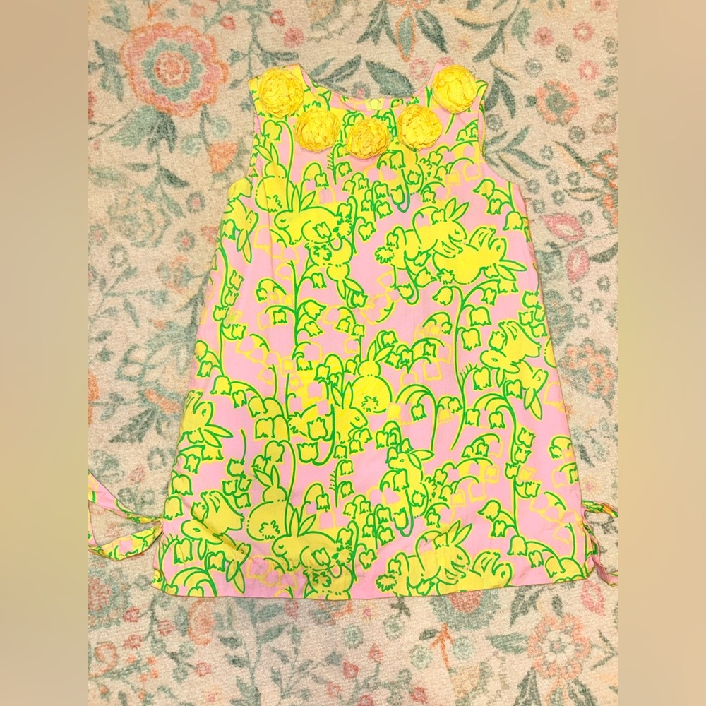 Lilly Pulitzer Pink and Yellow Floral Kids Dress